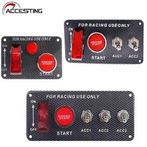 12V Ignition Button switch panel for racing car toggle switch start button with Indicator and cable