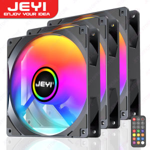 JEYI PC ARGB พัดลม 4PIN PWM 5V 3PIN Argh 120Mm คอมพิวเตอร์ร้อนด้วย พัดลม AURA Sync