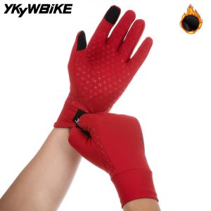 YKYW Mens Touch Screen Full Finger Winter Warmth Cycling Gloves Anti-slip Bicycle Gloves Shock-Absorbing Road Bike Sport Gloves