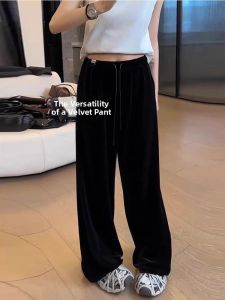 Plus Size Wide Leg Velvet Pants French Design