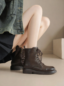 Josiny | Thick Heel Boosting Chelsea Boots Lace-up