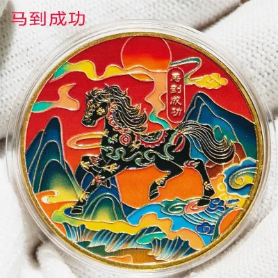 2026 Year Of The Horse Commemorative Coin Zodiac Horse Gold And Silver Coin 2026 New Year Souvenir 40mm Auspicious Animal Horse