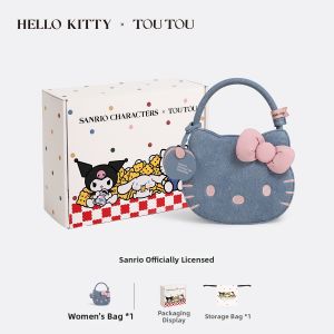 TOUTOU | Cute Kitten Design Denim Tote Bag Shoulder Bag