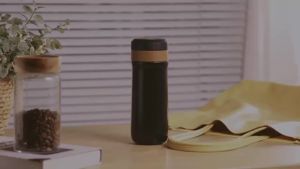 i Cafilas | 12 oz Portable French Press Coffee Maker for Travel Camping Stainless Steel Vacuum Insulated Coffee Mug Tea Cup