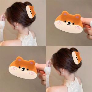 Adorable Little Shiba Inu Dog Clipper Sweet Fresh Style Shark Clamp Hair Accessories for Girls Cute Acetate Hairpins