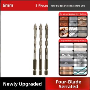 MONLEYTA | German Upgraded Four-Blade Sawtooth Eccentric Drill Bit For Dry Drilling Tile Marble Concrete Hole Expander High Hardness