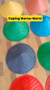 Caping petani polos diameter 38cm topi caping warna untuk ospek mahasiswa caping ospek warna
