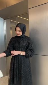 LANA BRUKAT BUSUI FRIENDLY DRESS KONDANGAN GAMIS BRUKAT TERBARU GAUN KONDANGAN WANITA