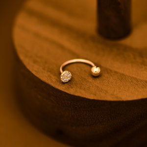 Hoa Tai Vàng 14K Cho Nữ Có Móc Xoắn Tròn Đính Kim Cương Không Cần Tháo Khi Ngủ Trang Sức Tai Đơn Giản Trang Sức Vàng