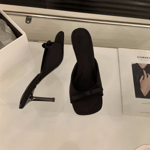 Dép Cao Gót Hở Mũi Kiểu Pháp Cho Nữ Mùa Hè Ngoài Trời Thời Trang Màu Hồng Thanh Lịch Đi Cùng Váy Giày Cao Gót Đế Mỏng