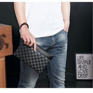 Fashion Business Style Mens Handbag Clutch Bag Soft Pu Leather Male bolsos Pack Bag Elegant Leisure Stylish Hand Bag Men Pouch For iPad 9.7