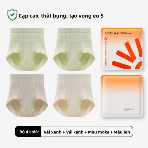 Quần lót AIMO cho nữ nâng hông cạp cao Black Band giảm béo sau sinh vải cotton nữ ngoại cỡ