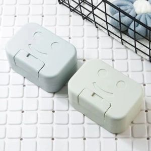 Smiling Face Soap Box Dish With Lid Waterproof Travel Portable High Quality Seal Soap Holder Plastic Case