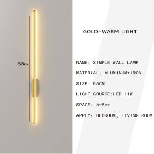 Wall Light Minimalist Bedroom Bedside Modern Creative Strip Led Wall Sconce Led Lights Living Room TV Sofa Background Wall Lamp