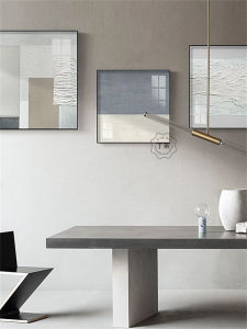 Modern Minimalist Living Room Decorative Artwork Black White Grey Abstract Square Triple Canvas Painting High End Decoration