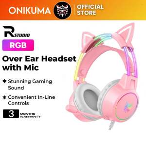 ONIKUMA X15 Pro Gaming Headset Noise Canceling Microphone with RGB Light Wired for Phone Laptop PS5 PC XBOX Luminous