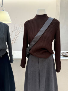 Xiao Zhang Korean Style Long Sleeve Knitted Sweater Womens Slim Fit Base Layer Shirt Half High Collar Autumn Winter New Arrival