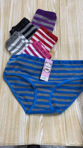 [STOK SEDIA] A022# 3 HELAI 1 SET SELUAR DALAM WANITA BERCORAK BELANG-BELANG L-2XL