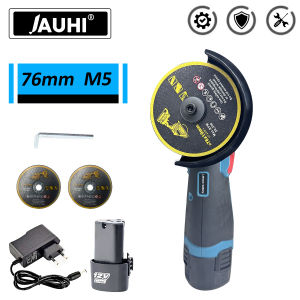 12V 19500Rpm Mini Angle Grinder with Rechargeable Lithium Battery Cordless Polishing Machine Diamond Cutting with 2 Cutting Disc