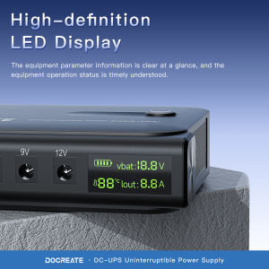 36W DC1036L UPS Uninterruptible Power Supply 5V-24V Output 18650 Replaceable Battery for Router NAS Modem & Network Equipment