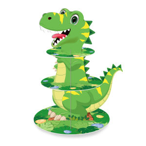 Dinosaur Themed Dessert Table Decoration Party Display Stand Plastic Cake Holder Pastry Rack Festive Celebration Supplies