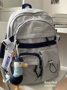 Japanese Style Workwear Schoolbag Female K-style Niche Design High School and College Student Large Capacity Backpack Travel Backpack Men