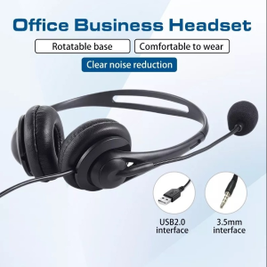 USB Headset Noise Cancellation 3.5mm&USB Call Center Headphone With Microphone Mic Noise Cancelling(Box packaging)