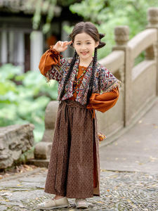 ชุดเด็กหญิงสไตล์ชาติพันธุ์ย้อนยุค ชุดฤดูใบไม้ร่วงฤดูใบไม้ผลิ ชุดเด็กสไตล์อื่นๆ ชุดฮันฟูสำหรับเด็ก ชุดฮันฟูสำหรับเด็ก