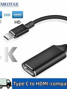 4K 30Hz Type C to HDMI-Compatible Adapter Converter USB C to HDMI ForMacBook Pro Air iPad Pro Samsung Galaxy S10/S9 USB-C HDMI