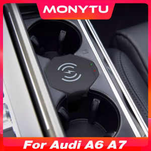 For Audi A6 C8 /A7 S6 2019-2023 Car Qi Wireless Charger Fast Cell Phone Charging Plate Adapter Interior Modification Accessories