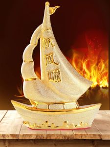 May Mắn帆船装饰品 Cho Phòng Khách Nhà Mới Di Chuyển Đồ Trang Trí Tủ Tivi Đồ Trang Trí Cửa Hàng Mềm Mại Thuyền Buồm Phong Thủy