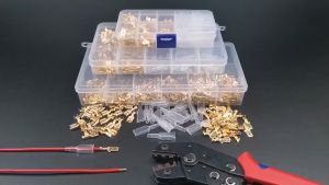 Box Insulated Male Female Wire Connector 2.8/4/4.8/6.3mm Electrical Crimp Terminals Termin Spade Connectors Assorted Kit
