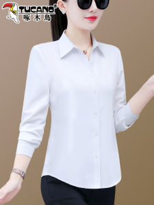 Long Sleeve Business Casual Shirt Womens Spring Autumn New White Shirt Ladies Casual Professional Work Formal Top