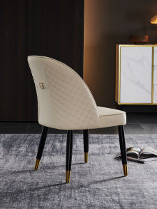 Luxurious Modern Artist Style Dining Chair Comfortable No Armrest High Quality Solid Wood Legs Suitable for Long Sitting