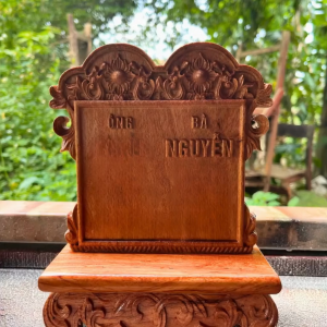 Bài vị đôi - Chạm khắc theo yêu cầu Bài vị thờ - Linh vị thờ Hương Linh gỗ tự nhiên - Hương vị gỗ