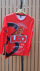 เสื้อลาย LEO แขนยาว เสื้อเนื้อผ้ากีฬา ผ้ากีฬาไมโครซัพลาย มีไซส์ S-2XL ชายและหญิง ผลิตโรงงานไทย