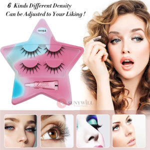 New 2 Pairs Of Colorful Star Care False Eyelashes Eyelash Glue Natural Chemical Eyelashes