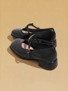 Josiny | New Summer French Style White Mary Jane Coarse Heel Shoes