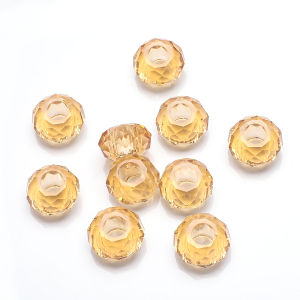 20 Chiếc 8X14MM Mặt Pha Lê Hạt Thủy Tinh Có Lỗ Lớn Tròn Miếng Đệm Cho DIY Trang Sức Làm Vòng Tay Phụ Kiện
