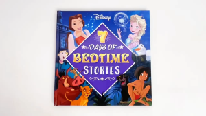 Disney 7 Days of Bedtime Stories Book with Characters from Frozen The Lion King and Beauty and the Beast.