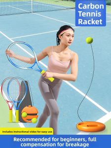 Single Player Tennis Trainer Set with Line Return for Beginners And Adults Elastic Tennis Ball Kit Childrens Starter Pack
