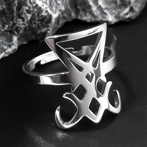 Gothic Sigil Of Lucifer Satan Symbol Ring: A Stylish Stainless Steel Adjustable Devil Seal Jewelry Gift