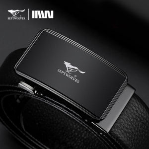SEPTWOLVES | Men Genuine Cow Leather Belt Automatic Buckle