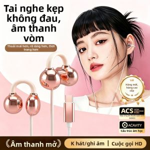HANG | Tai Nghe Có Dây Hủy Tiếng Ồn Không Đặt Vào Tai Cổng Type-C