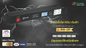 ซื้อ 1 แถม 1 !!! รางปลั๊กไฟ PDU กันฟ้า ( ติดตั้งใน Rack 19" ขนาด 1U ) รุ่น R19-12P