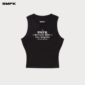 SMFK | Sleeveless Letter Design Slim Fit Vest