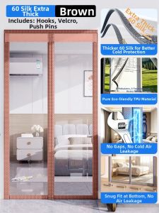 ZTION | Thick Grade Cold Air Protection Magnetic Suction No Drilling Required Door Curtain