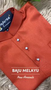 BAJU MELAYU RAYA SEMPURNA 2026 SLIM FIT COTTON BRICK ORANGE SEPASANG DEWASA & BUDAK ( C018BM ) BMC