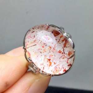 แผ่นไทเทเนียมคริสตัลธรรมชาติสุดๆแหวนไทเทเนียมรูปม้าสำหรับผู้หญิงใสคริสตัลแผ่นไทเทเนียมเอฟเฟกต์ตาแมวแข็งแรงผู้สวมใส่สามารถทำเงินได้สามารถปรับขนาดแหวนปากได้19*10มม.