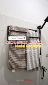 PIFACIA Rak Handuk Susun Kamar Mandi & Gantungan Jemuran Serbaguna Tempel Dinding Kokoh Besi Alumunium Premium